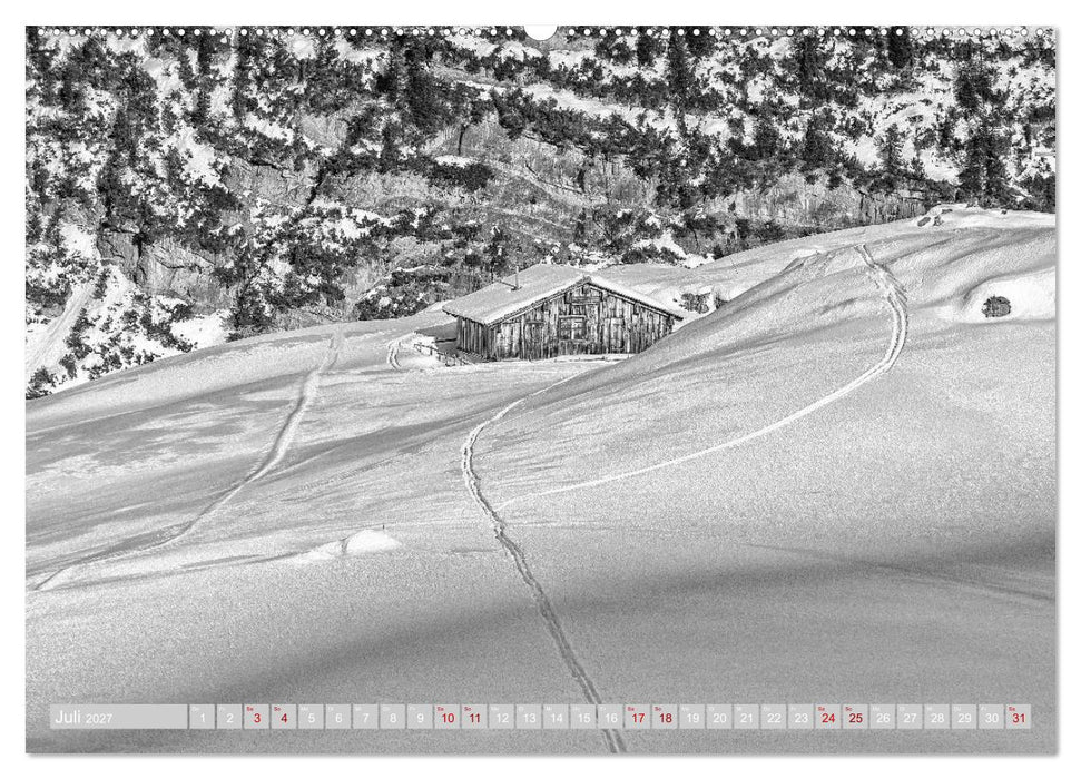 Arlberg black and white (CALVENDO Premium Wandkalender 2027)
