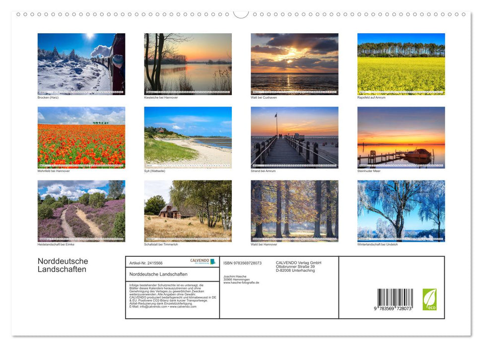 Norddeutsche Landschaften (CALVENDO Premium Wandkalender 2027)