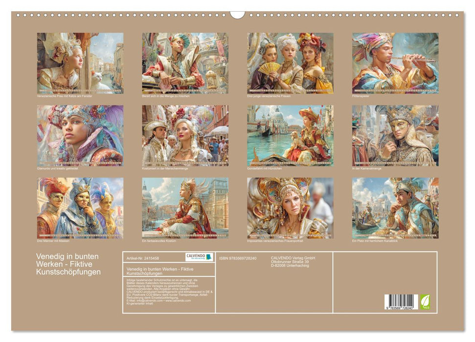 Venedig in bunten Werken - Fiktive Kunstschöpfungen (CALVENDO Wandkalender 2027)