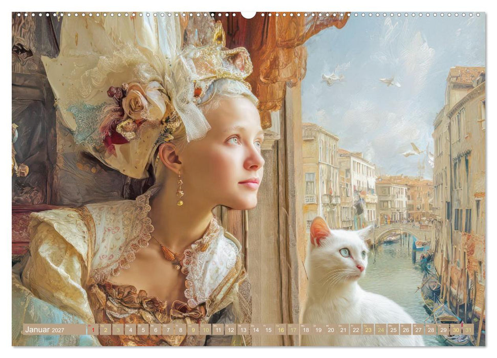 Venedig in bunten Werken - Fiktive Kunstschöpfungen (CALVENDO Wandkalender 2027)