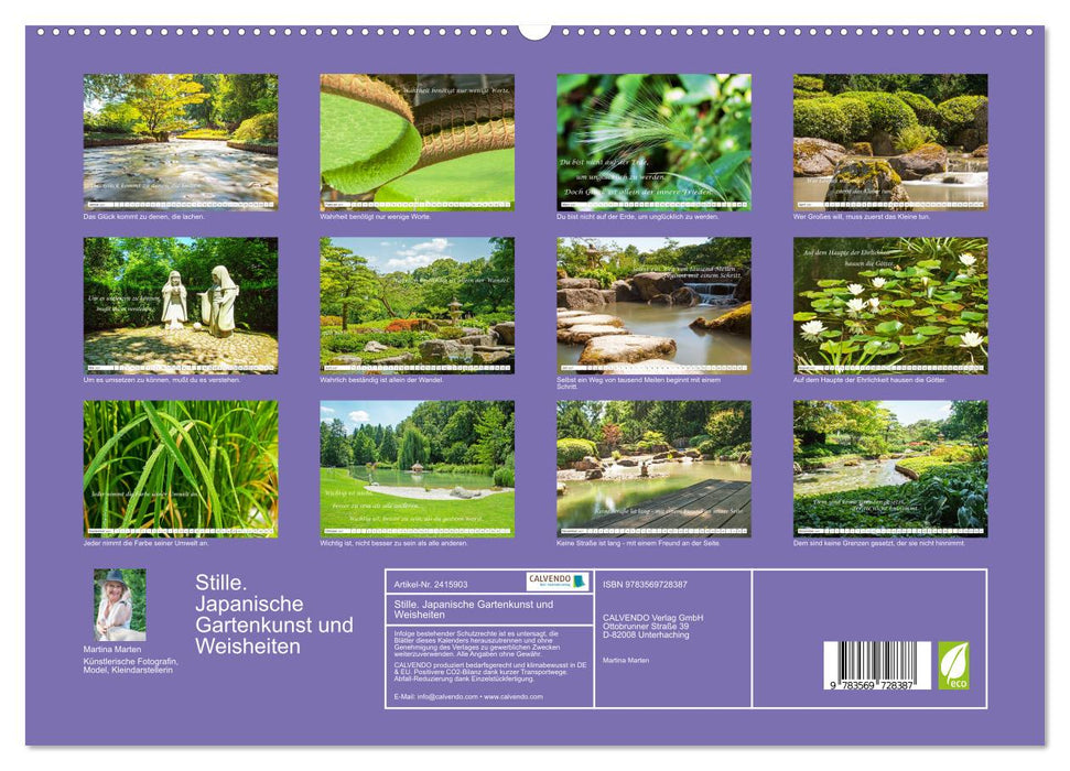 Stille. Japanische Gartenkunst und Weisheiten (CALVENDO Wandkalender 2027)