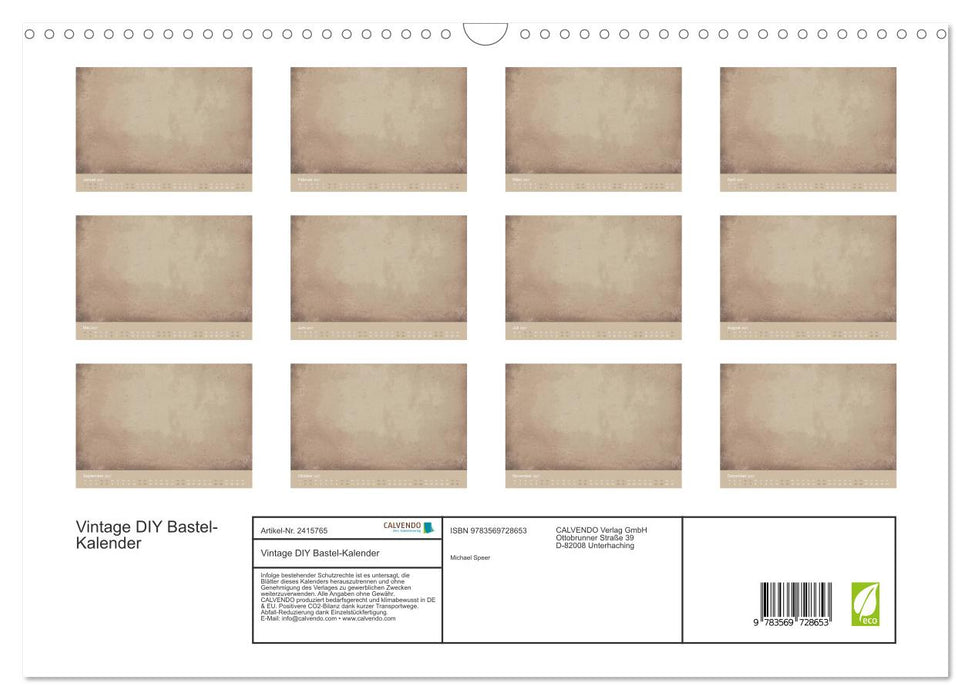 Vintage DIY Bastel-Kalender (CALVENDO Wandkalender 2027)