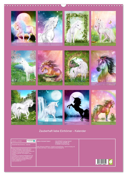Zauberhaft liebe Einhörner - Kalender (CALVENDO Wandkalender 2027)