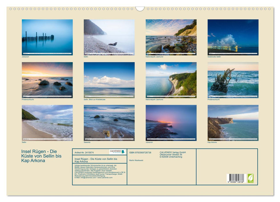 Insel Rügen - Die Küste von Sellin bis Kap Arkona (CALVENDO Wandkalender 2027)
