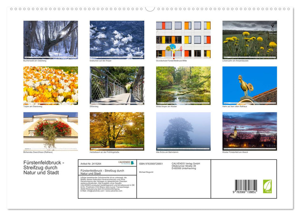 Fürstenfeldbruck - Streifzug durch Natur und Stadt (CALVENDO Premium Wandkalender 2027)