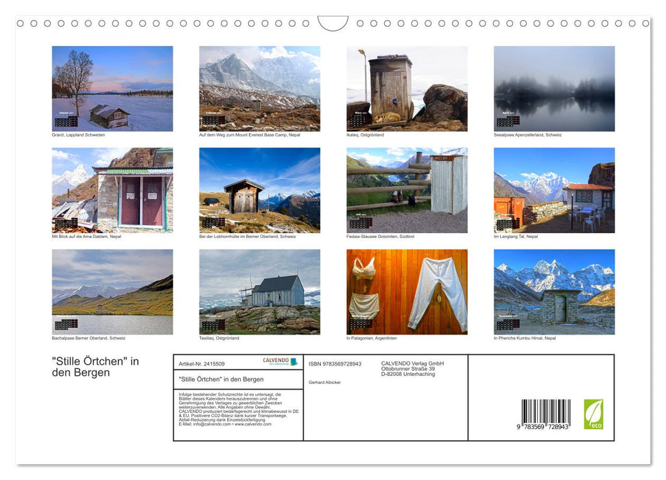 "Stille Örtchen" in den Bergen (CALVENDO Wandkalender 2027)