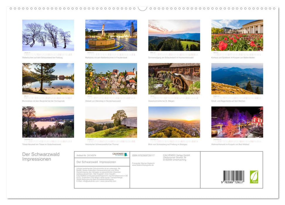 Der Schwarzwald Impressionen (CALVENDO Premium Wandkalender 2027)