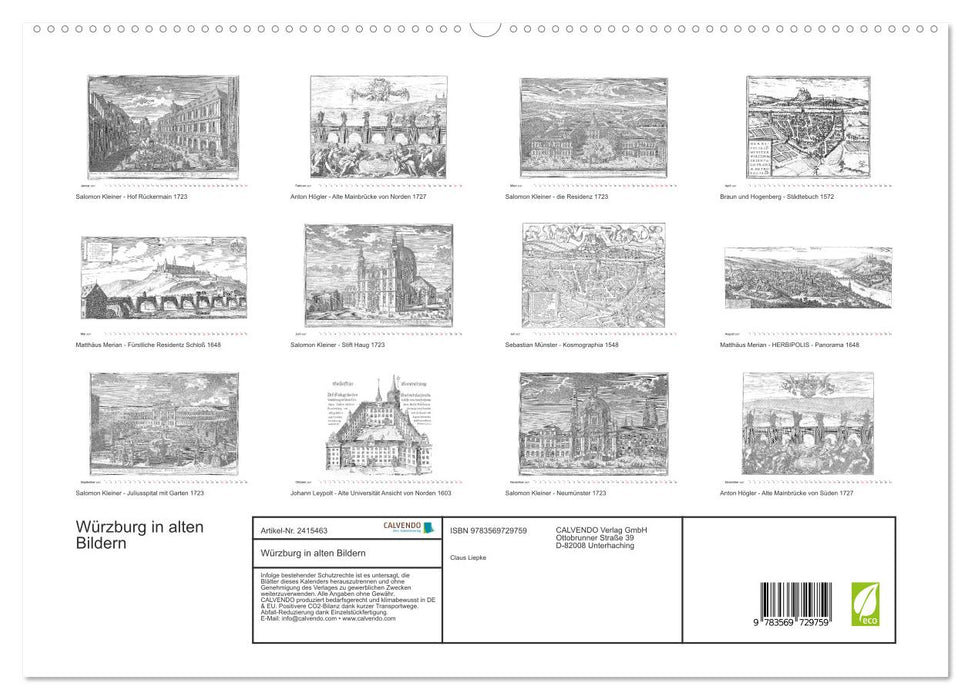 Würzburg in alten Bildern (CALVENDO Premium Wandkalender 2027)