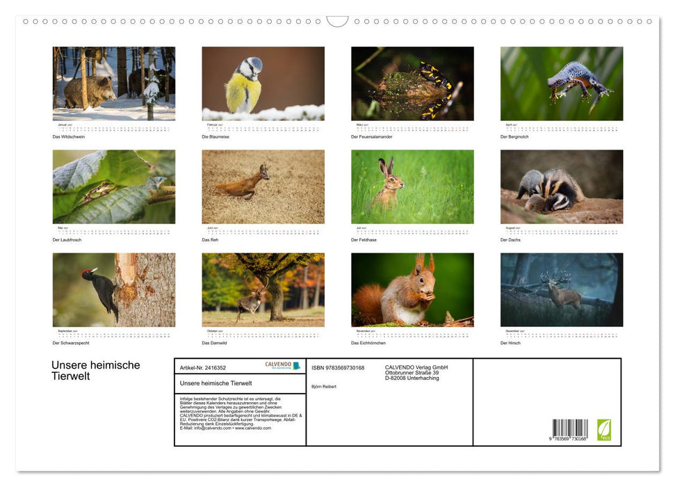 Unsere heimische Tierwelt (CALVENDO Wandkalender 2027)
