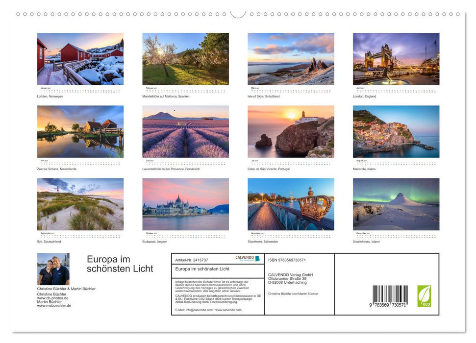 Europa im schönsten Licht (CALVENDO Premium Wandkalender 2027)