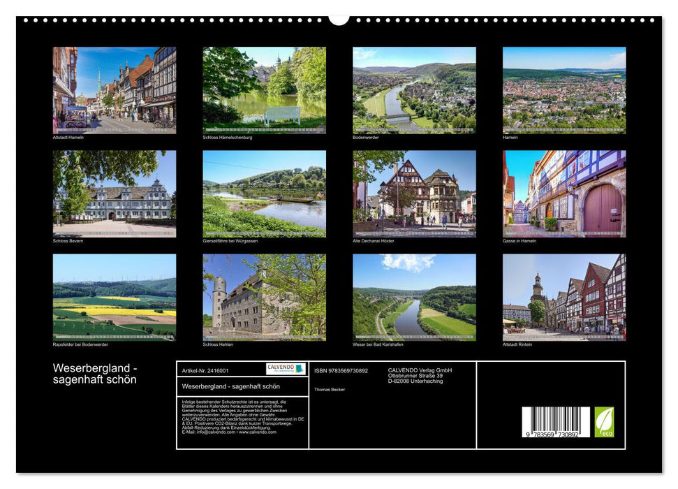 Weserbergland - sagenhaft schön (CALVENDO Premium Wandkalender 2027)