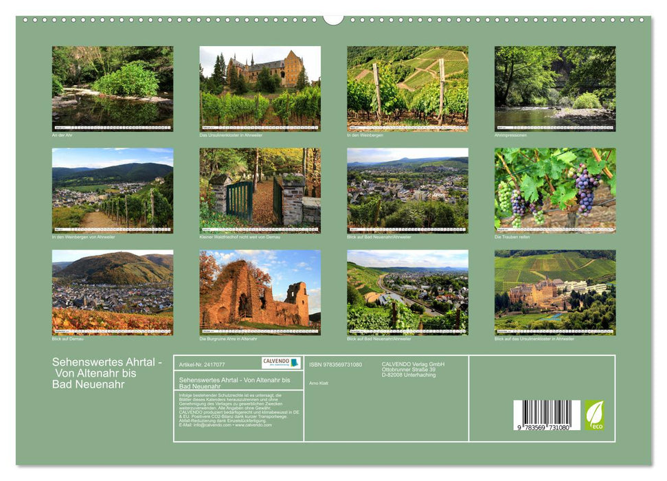 Sehenswertes Ahrtal - Von Altenahr bis Bad Neuenahr (CALVENDO Premium Wandkalender 2027)