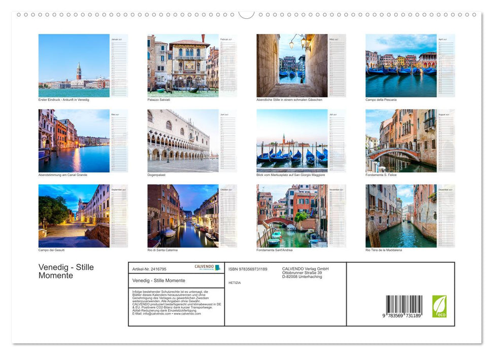 Venedig - Stille Momente (CALVENDO Premium Wandkalender 2027)