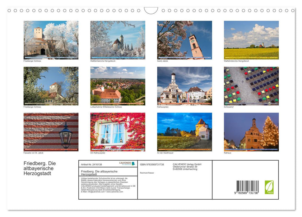 Friedberg. Die altbayerische Herzogstadt (CALVENDO Wandkalender 2027)