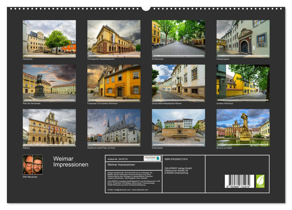 Weimar Impressionen (CALVENDO Premium Wandkalender 2027)