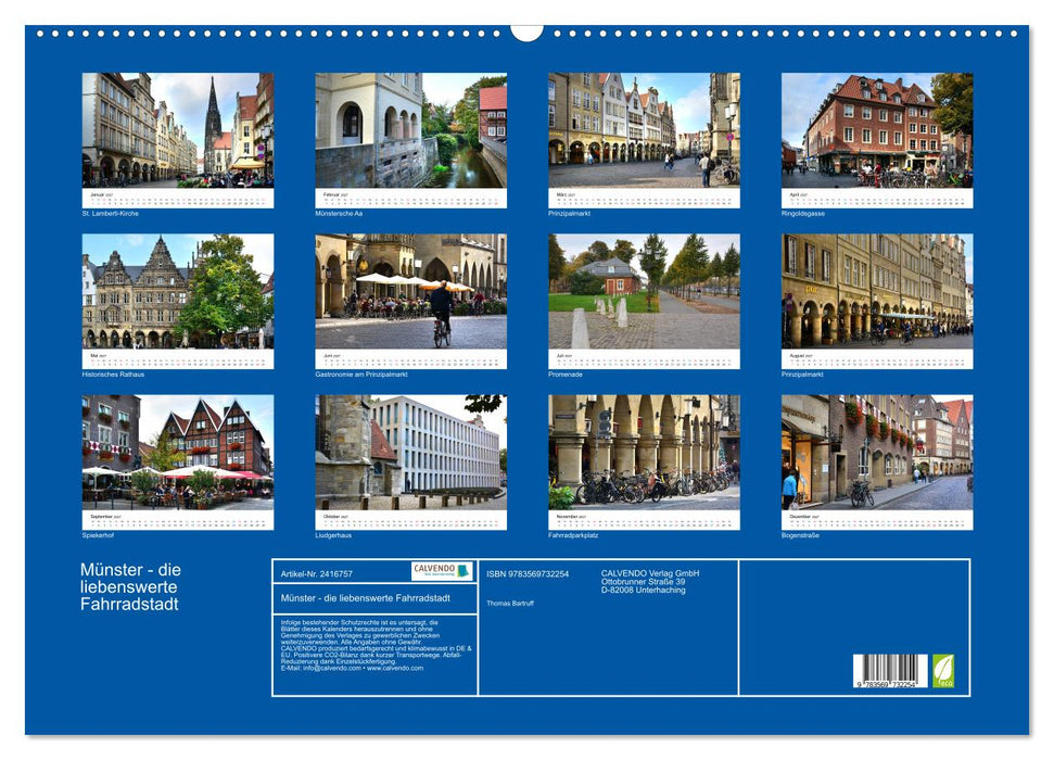 Münster - die liebenswerte Fahrradstadt (CALVENDO Wandkalender 2027)