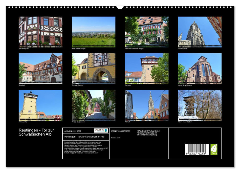 Reutlingen - Tor zur Schwäbischen Alb (CALVENDO Premium Wandkalender 2027)