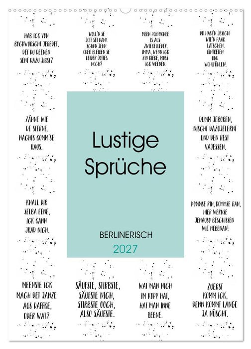 BERLINERISCH Lustige Sprüche (CALVENDO Wandkalender 2027)