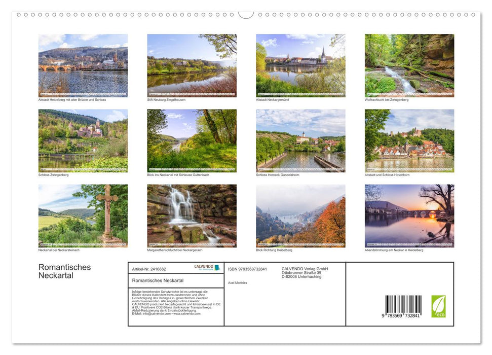 Romantisches Neckartal (CALVENDO Premium Wandkalender 2027)