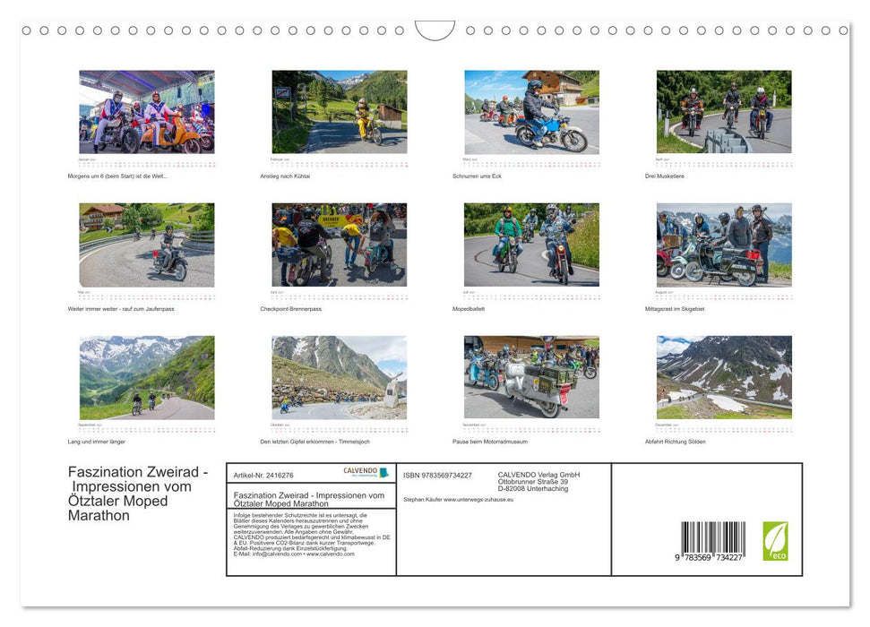 Faszination Zweirad - Impressionen vom Ötztaler Moped Marathon (CALVENDO Wandkalender 2027)