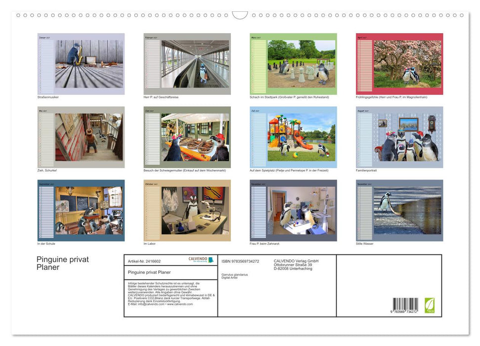 Pinguine privat Planer (CALVENDO Wandkalender 2027)