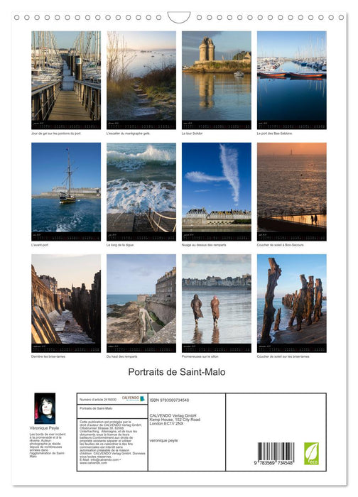Portraits de Saint-Malo (CALVENDO Calendrier mensuel 2027)