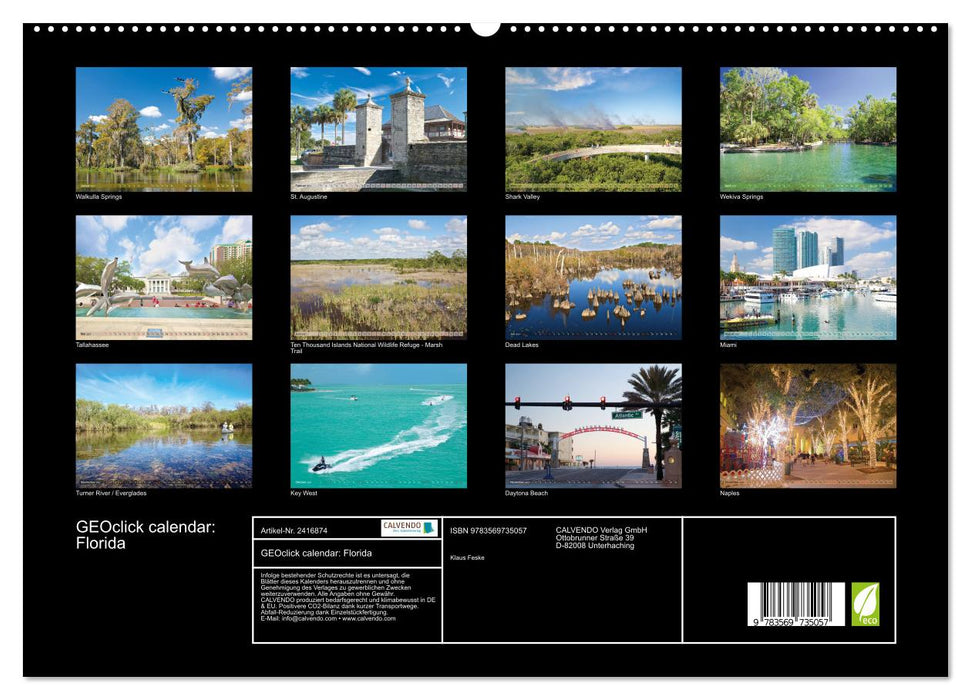 GEOclick calendar: Florida (CALVENDO Premium Wandkalender 2027)