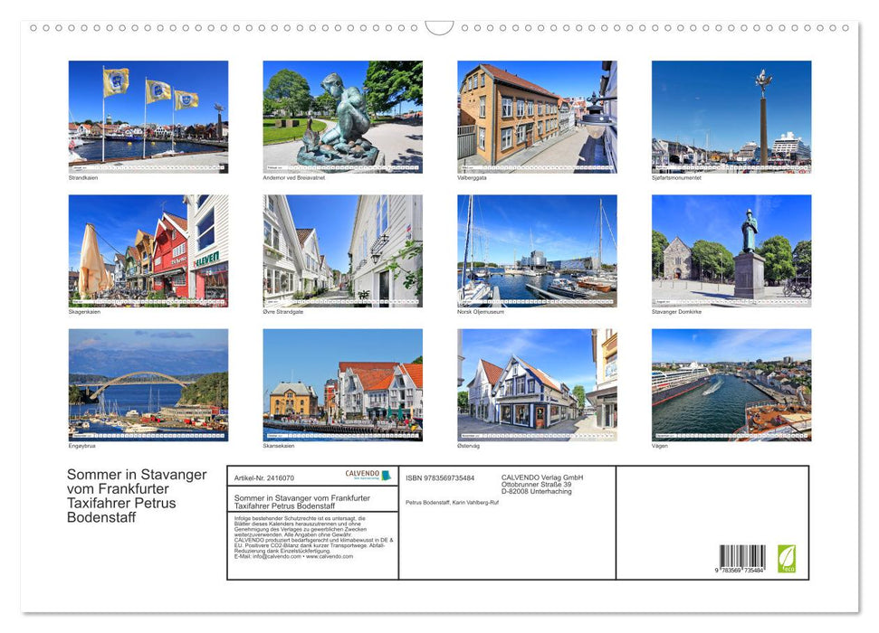 Sommer in Stavanger vom Frankfurter Taxifahrer Petrus Bodenstaff (CALVENDO Wandkalender 2027)