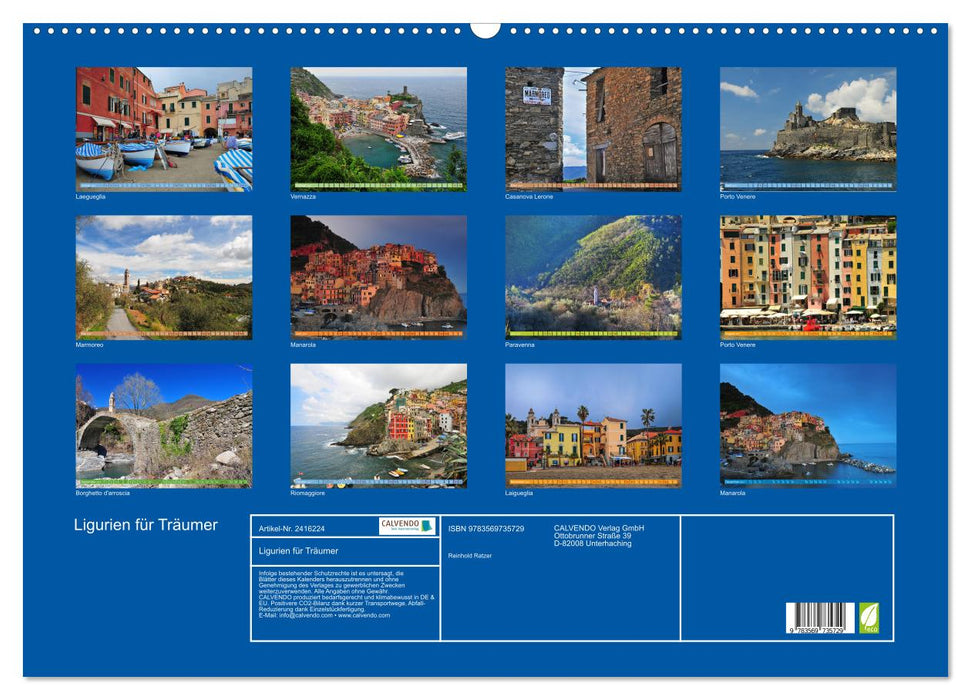 Ligurien für Träumer (CALVENDO Wandkalender 2027)