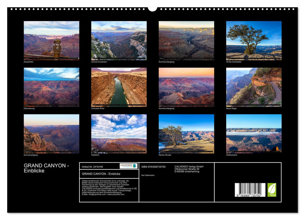 GRAND CANYON - Einblicke (CALVENDO Premium Wandkalender 2027)