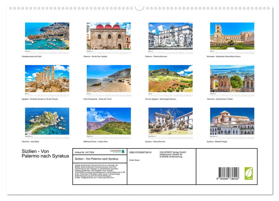 Sizilien - Von Palermo nach Syrakus (CALVENDO Premium Wandkalender 2027)