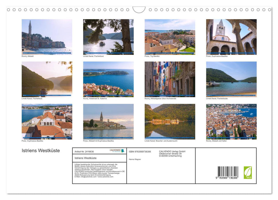 Istriens Westküste (CALVENDO Wandkalender 2027)