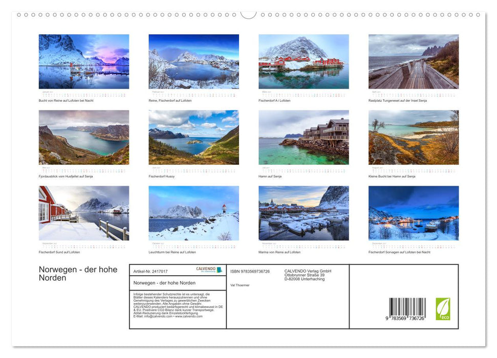 Norwegen - der hohe Norden (CALVENDO Premium Wandkalender 2027)