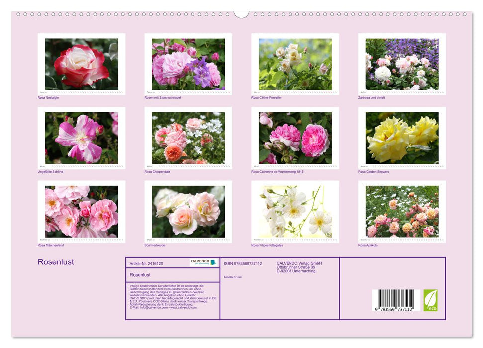 Rosenlust (CALVENDO Premium Wandkalender 2027)