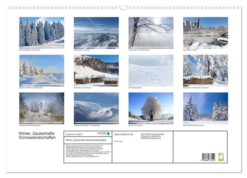 Winter. Zauberhafte Schneelandschaften (CALVENDO Wandkalender 2027)