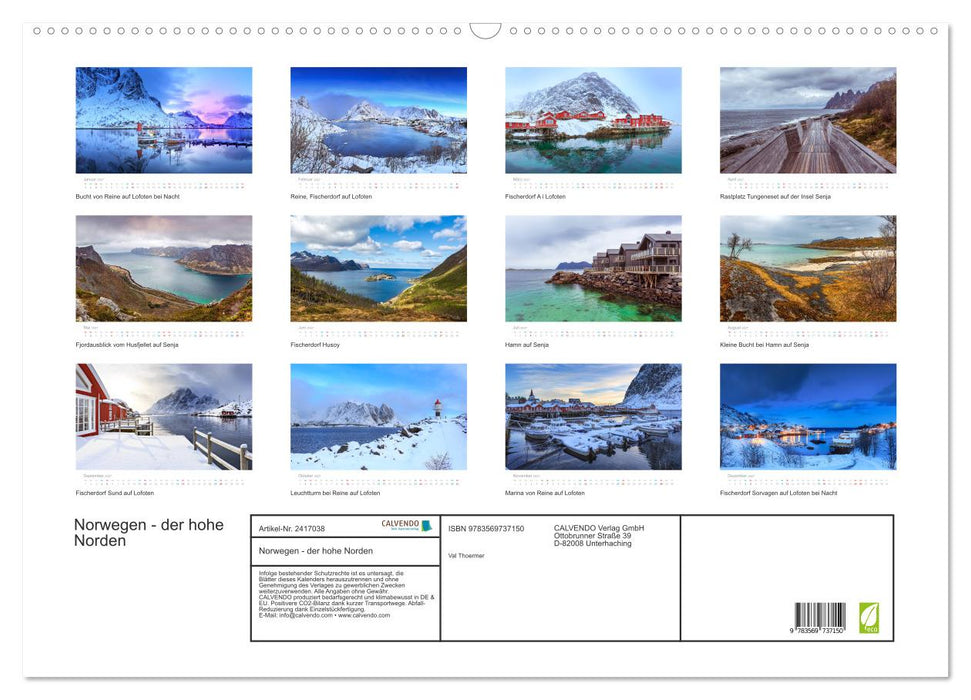Norwegen - der hohe Norden (CALVENDO Wandkalender 2027)