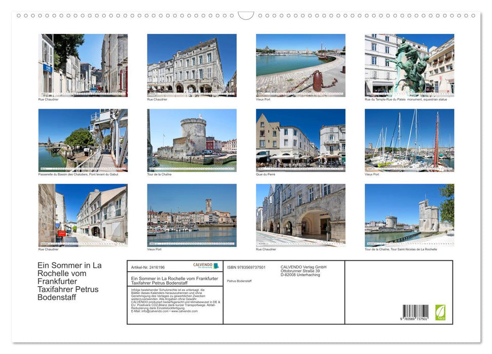 Ein Sommer in La Rochelle vom Frankfurter Taxifahrer Petrus Bodenstaff (CALVENDO Wandkalender 2027)