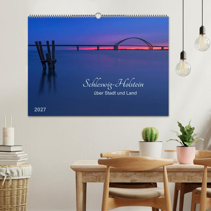 Schleswig-Holstein - über Stadt und Land (CALVENDO Wandkalender 2027)