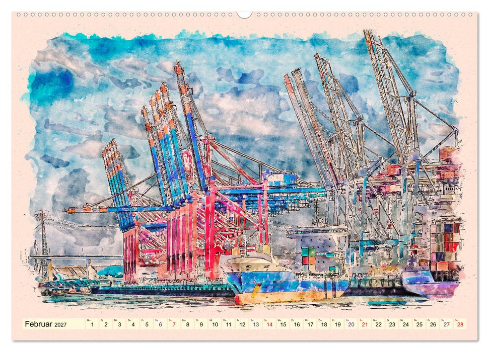 Hamburg - malerische Metropole (CALVENDO Premium Wandkalender 2027)