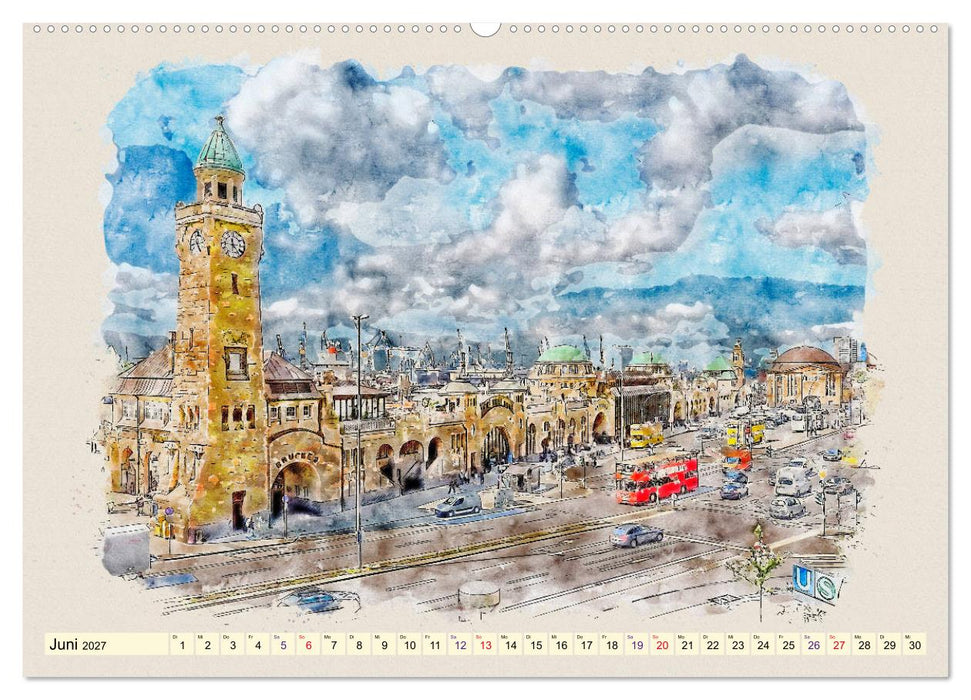 Hamburg - malerische Metropole (CALVENDO Premium Wandkalender 2027)