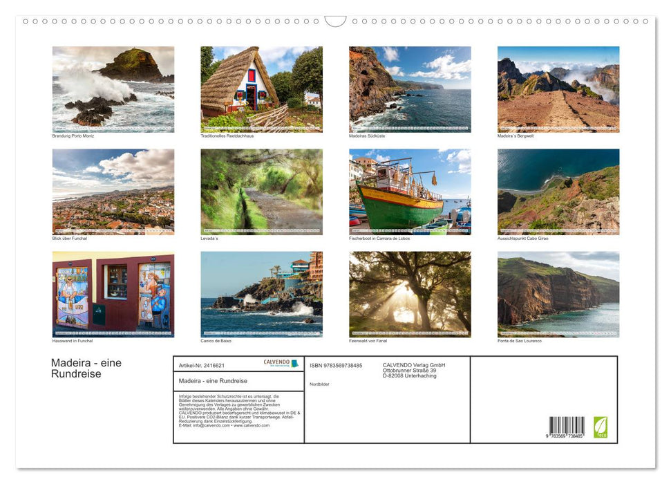 Madeira - eine Rundreise (CALVENDO Wandkalender 2027)