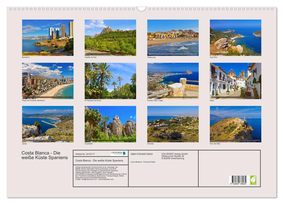 Costa Blanca - Die weiße Küste Spaniens (CALVENDO Wandkalender 2027)
