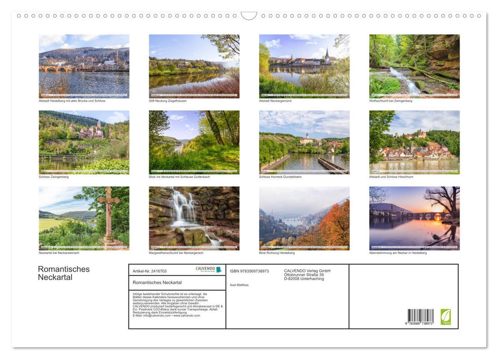 Romantisches Neckartal (CALVENDO Wandkalender 2027)