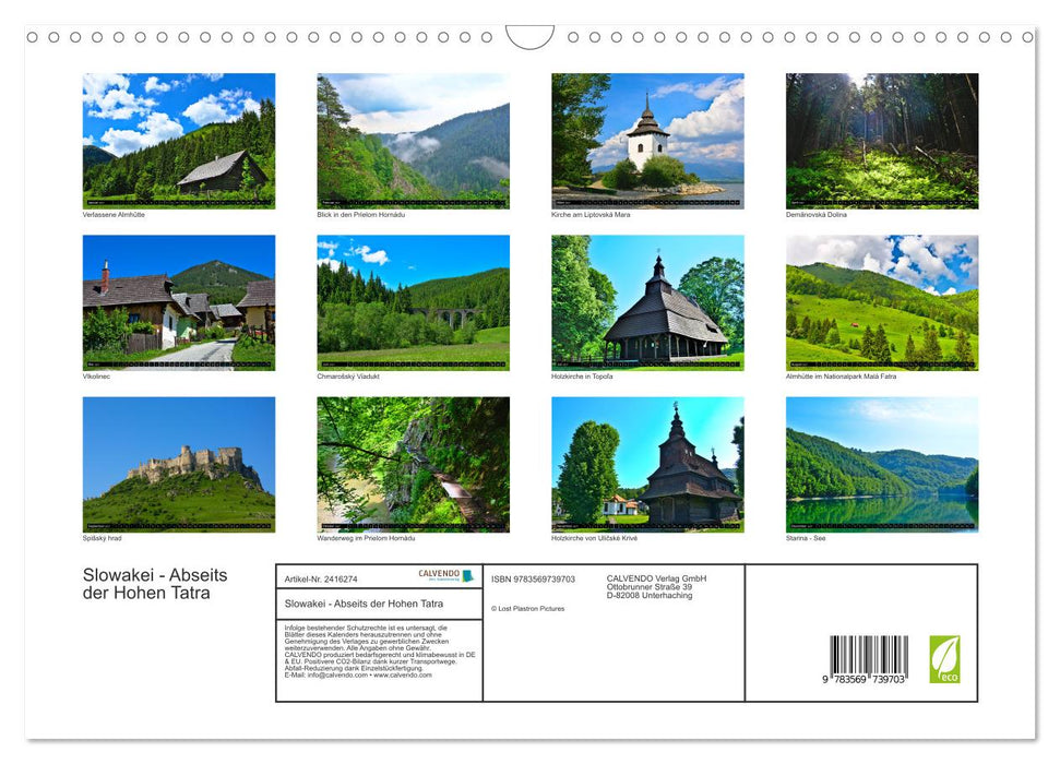 Slowakei - Abseits der Hohen Tatra (CALVENDO Wandkalender 2027)