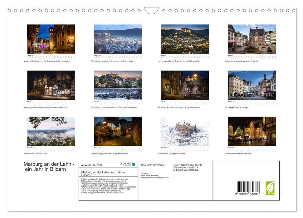 Marburg an der Lahn - ein Jahr in Bildern (CALVENDO Wandkalender 2027)