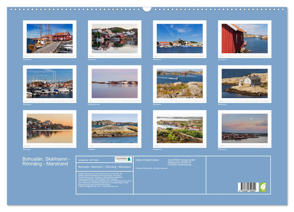 Bohuslän. Skärhamn - Rönnäng - Marstrand (CALVENDO Wandkalender 2027)