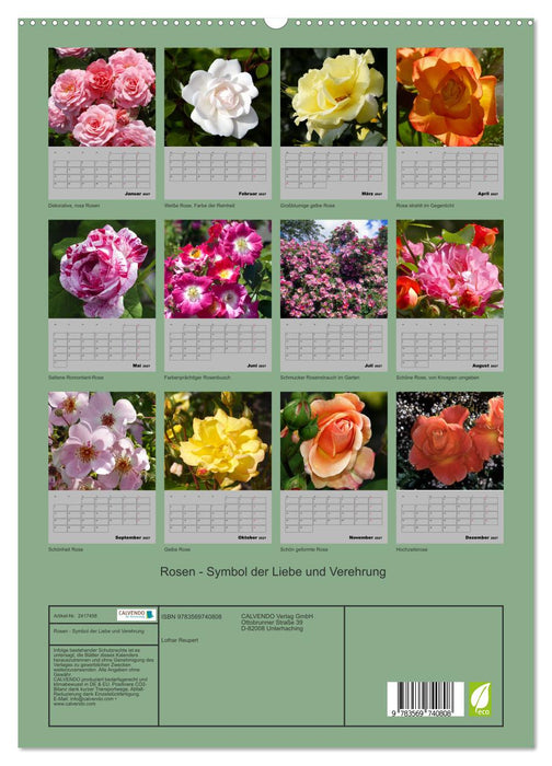 Rosen - Symbol der Liebe und Verehrung (CALVENDO Premium Wandkalender 2027)