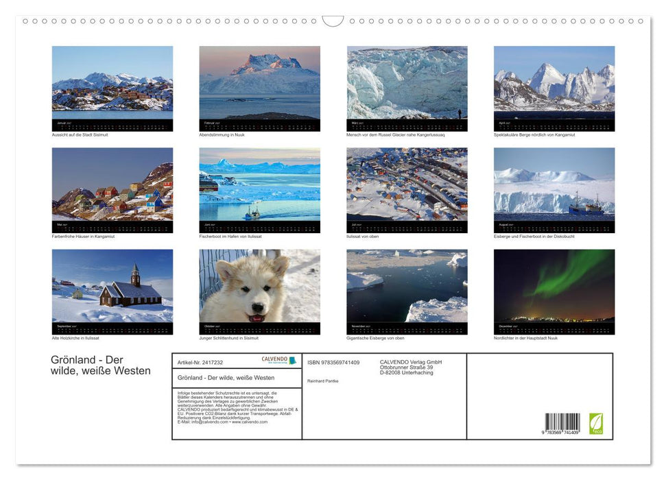 Grönland - Der wilde, weiße Westen (CALVENDO Wandkalender 2027)