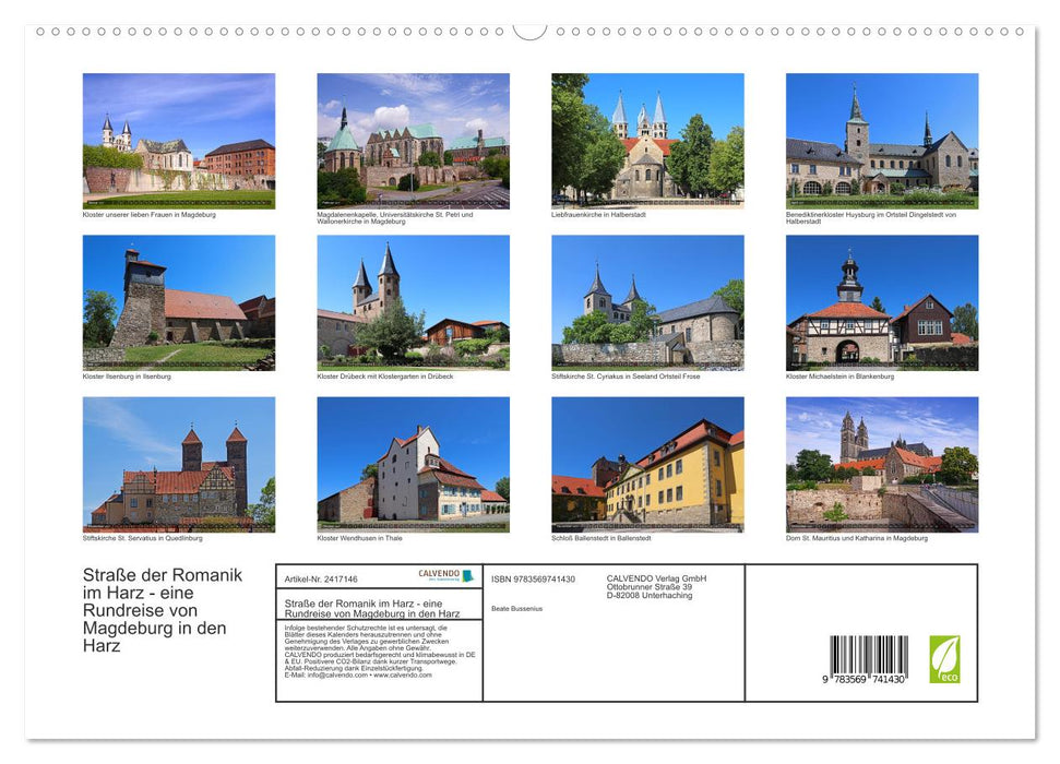 Straße der Romanik im Harz - eine Rundreise von Magdeburg in den Harz (CALVENDO Premium Wandkalender 2027)