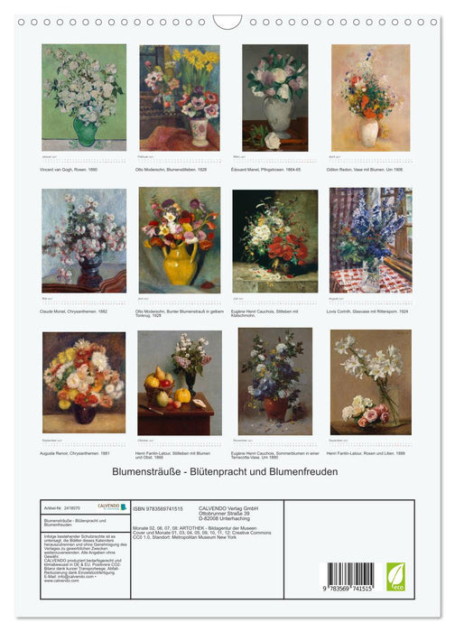 Blumensträuße - Blütenpracht und Blumenfreuden (CALVENDO Wandkalender 2027)